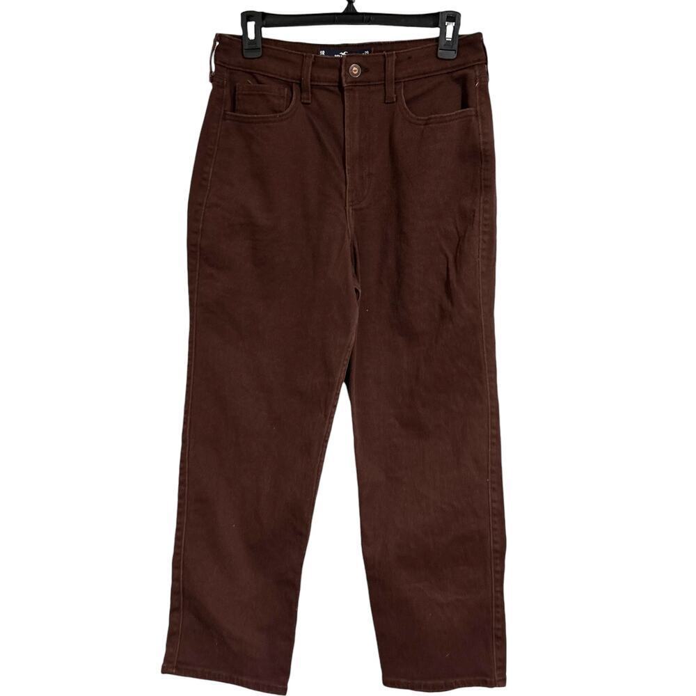 Hollister Ultra High Rise Vintage Straight Brown Jeans Pants size 9 29 W29 L27